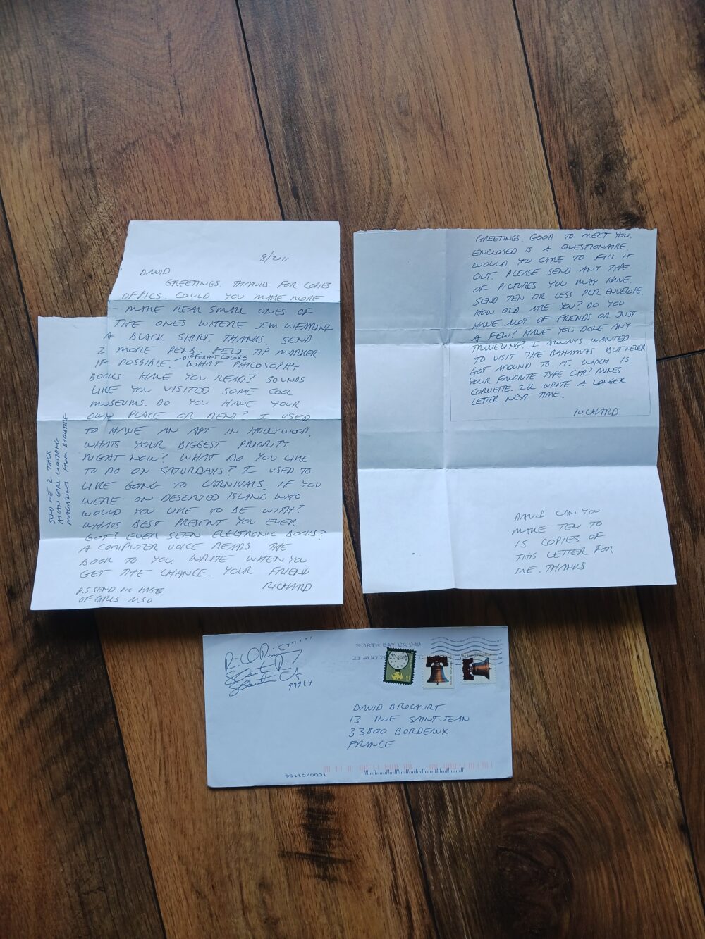 Richard Ramirez : Lettre et note