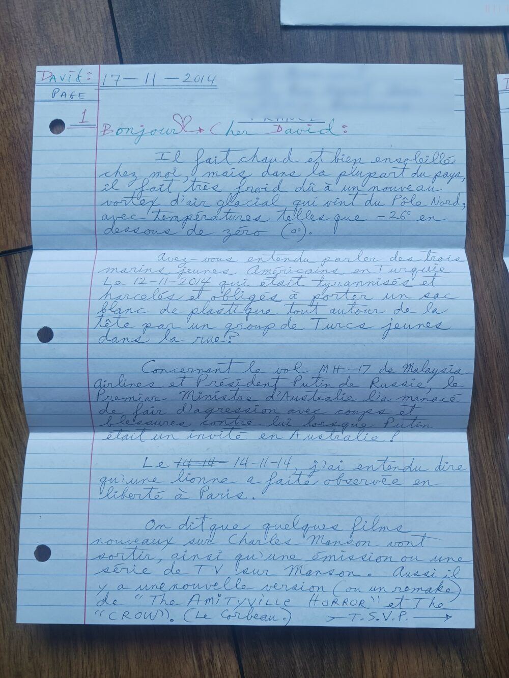 Patrick Wayne Kearney : Letter