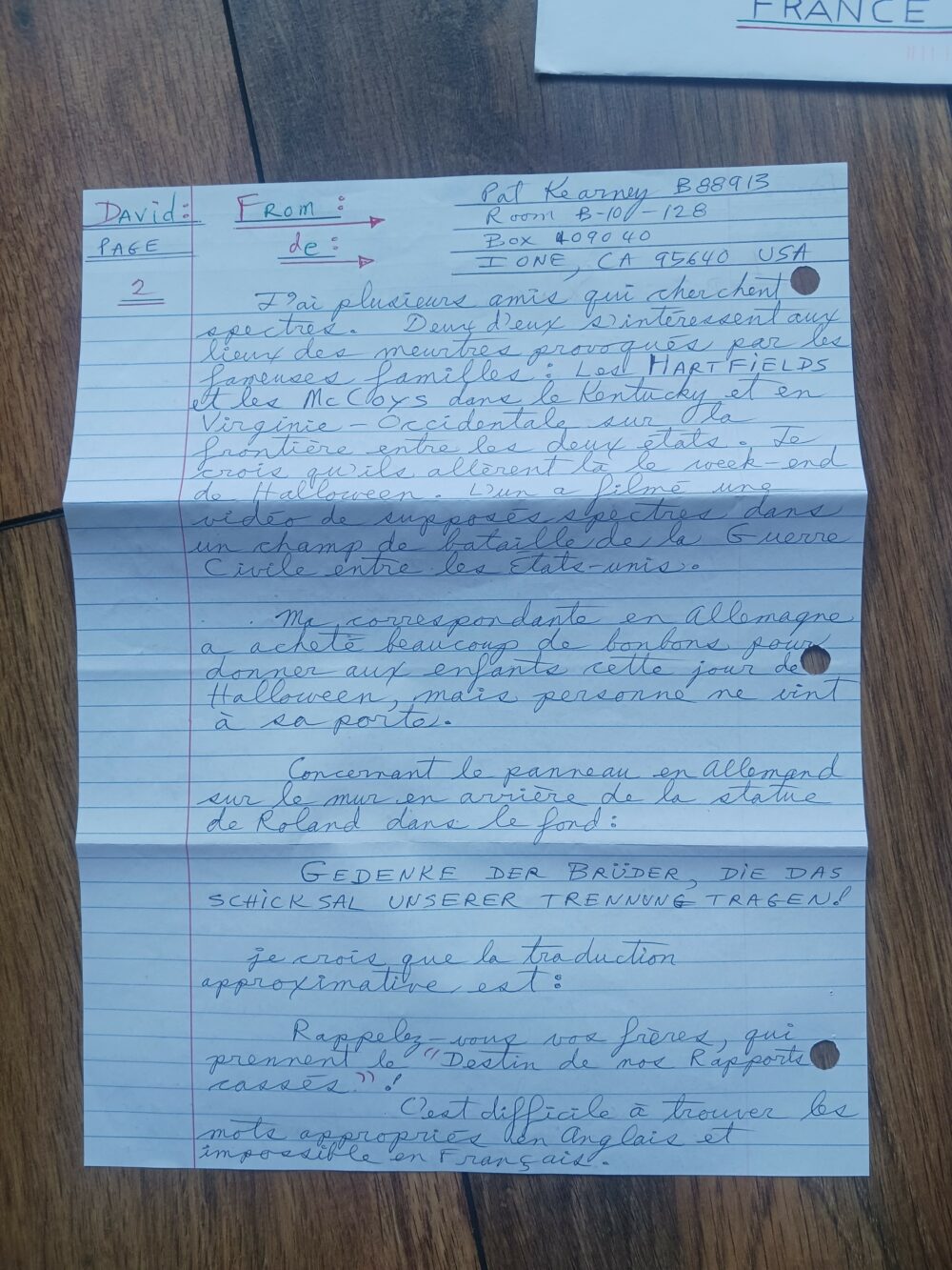 Patrick Wayne Kearney : Letter