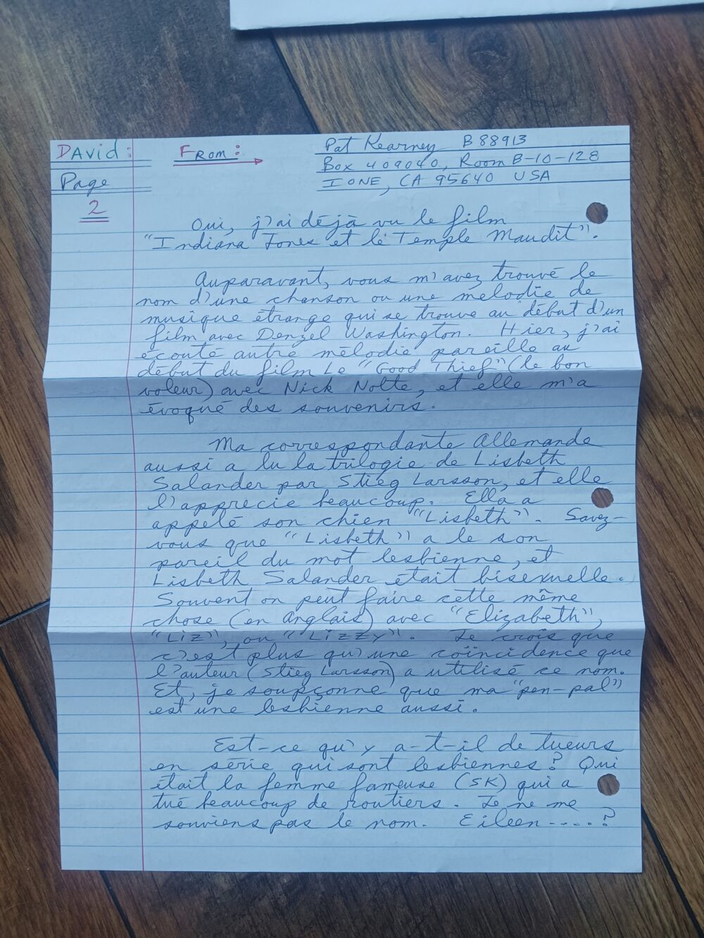 1000070038 Patrick Wayne Kearney : Letter