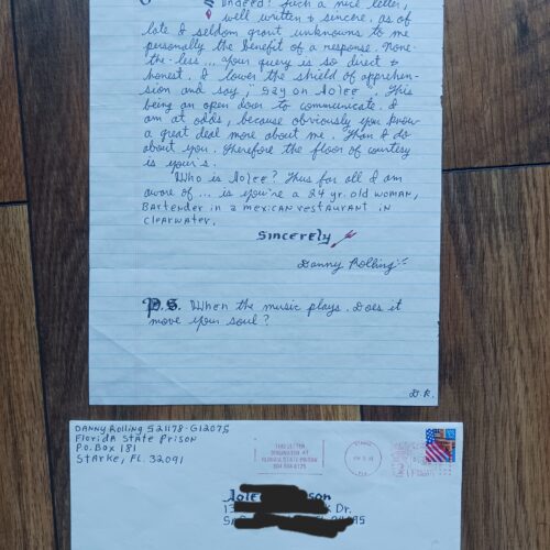 Danny Harold Rolling : Lettre et enveloppe